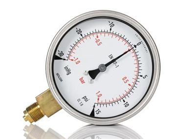 1 to -1 BAR Pressure+Vacuum gauge 3/8'' Bottom connection